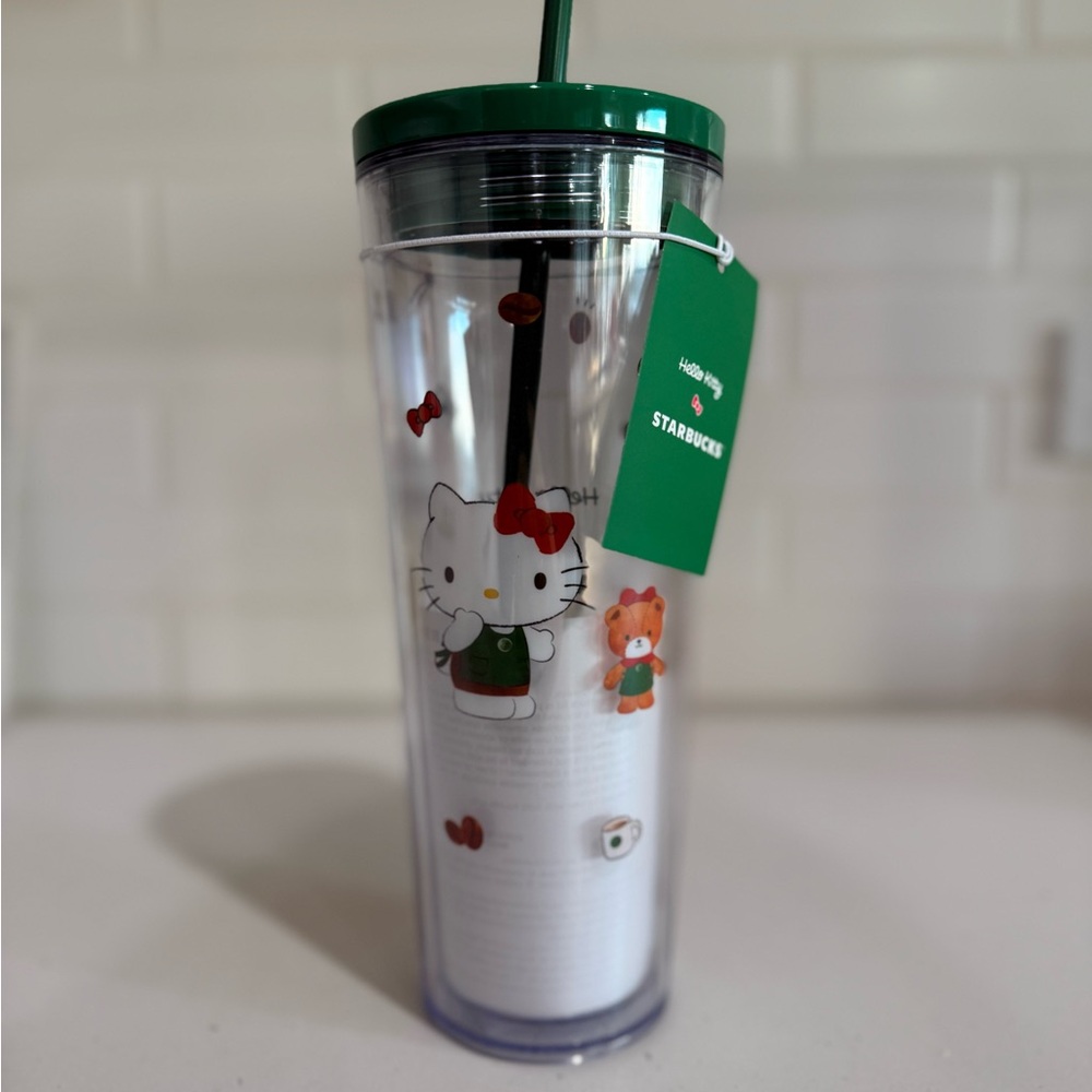 Starbucks Hello Kitty Clear Tumbler with Green Lid
